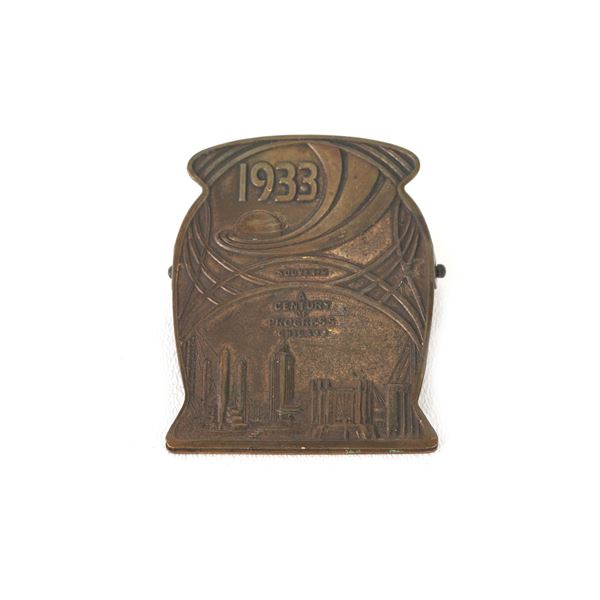 1930s Brass Souvenir Advertising Paper Clip Century Progress