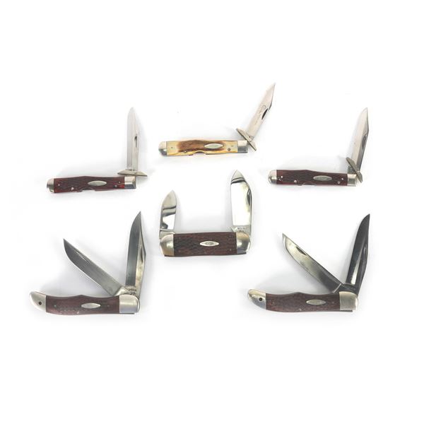(6) Case Brand Pocket Knives Lot