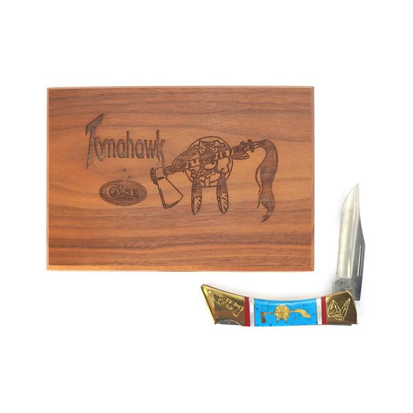 Case Brand Knife Tomahawk Theme with Wood Case