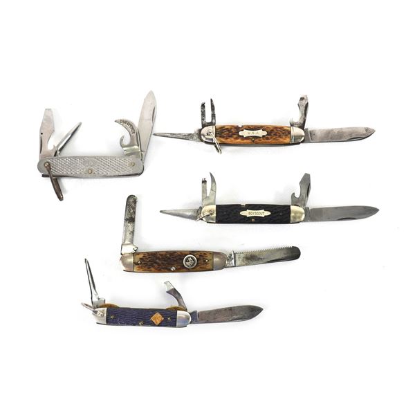 (5) Pocket Knives Remington/Camillus/Imperial/Solingen-Cutlery