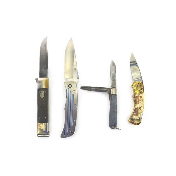 (4) Pocket Knives Franklin Mint/Camillus/JM/Neft Safety Knife
