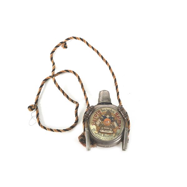 1912-1914 WWI Named Officer Flask Adorned with Rifle Shells