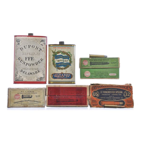 Gun Powder Cans & Boxed Ammo Lot