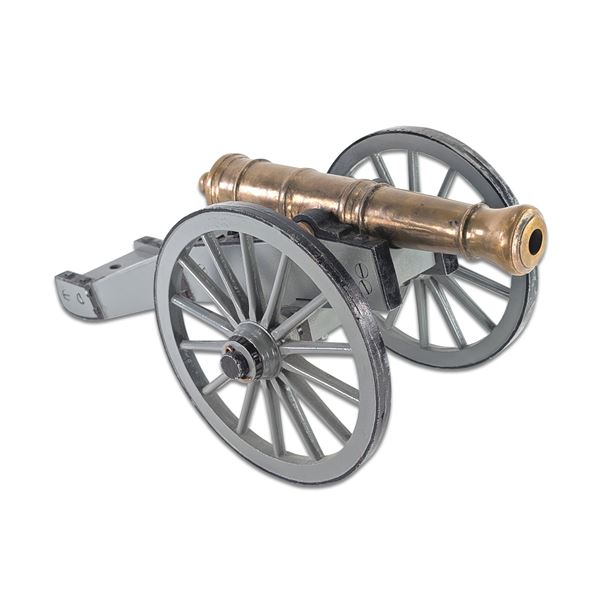 Brass Cannon 13.5" Long on Gun Carriage