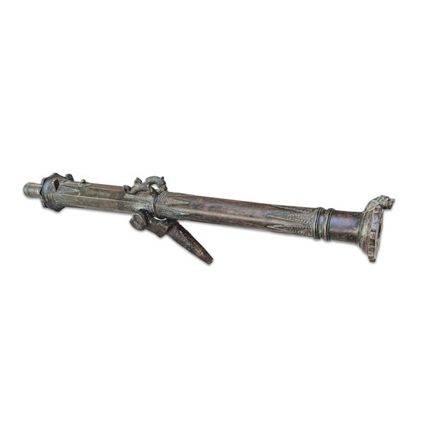 Original 19th Century Ornate Bronze Lantaka Swivel Cannon Ca. 1800-1820