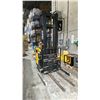 Image 1 : CLARK NPR17 STAND UP ELECTRIC STOCK PICKER / FORKLIFT WITH CHARGER.  3200 LB. CAPACITY,