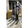 Image 2 : CLARK NPR17 STAND UP ELECTRIC STOCK PICKER / FORKLIFT WITH CHARGER.  3200 LB. CAPACITY,
