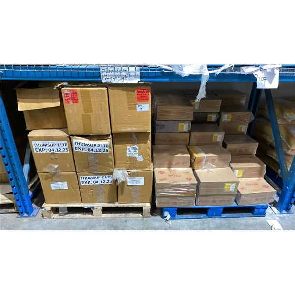 SHELF SPACE OF WHOLESALE PRODUCT INC. THUMS UP PET BOTTLES, ORANGE FANTA AND MORE.