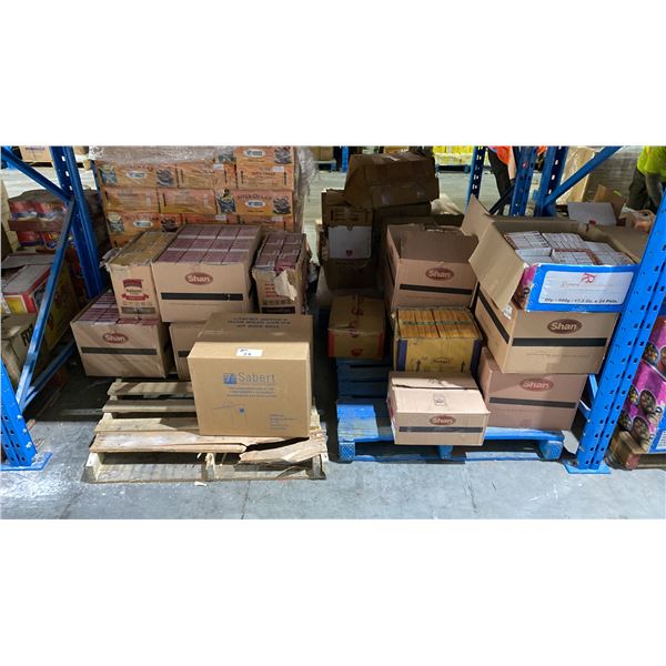 SHELF SPACE LOT OF SHAN CHICKEN TIKKA, RANGAL READY PICKLE MIX AND MORE