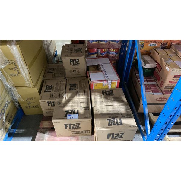 PALLET LOT OF FIZZ JUICE AND MDH CURRY POWDER