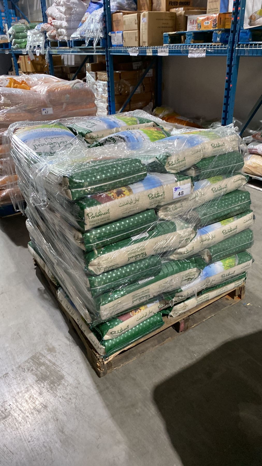 Emerald Rice PALLET LOT OF PARLIAMENT PREMIUM EMERALD BASMATI RICE - Able Auctions
