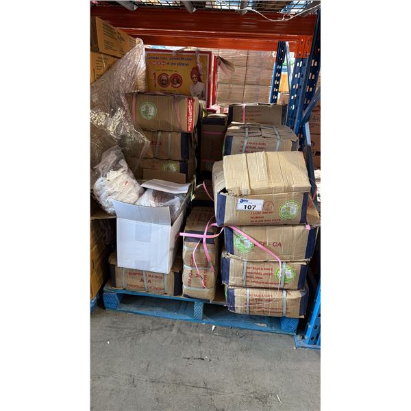 PALLET LOT OF ASSORTED INDIAN FOODS / GRAINS
