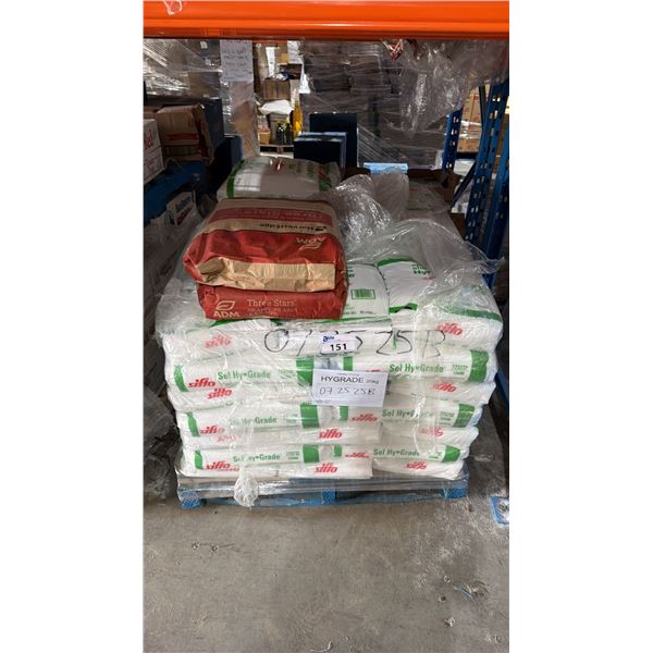 PALLET LOT OF SIFTO SALT AND THREE STARS FLOUR