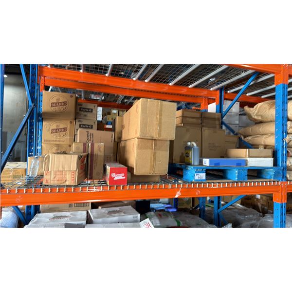 SHELF SPACE OF ASSORTED RESTAURANT SUPPLIES
