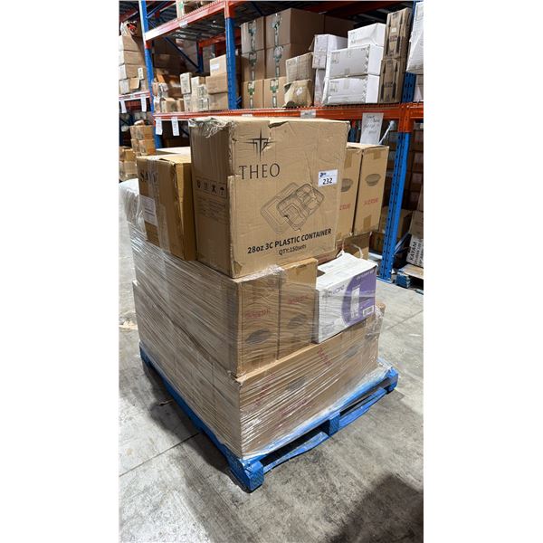 PALLET LOT OF ASSORTED TAKE OUT CONTAINERS