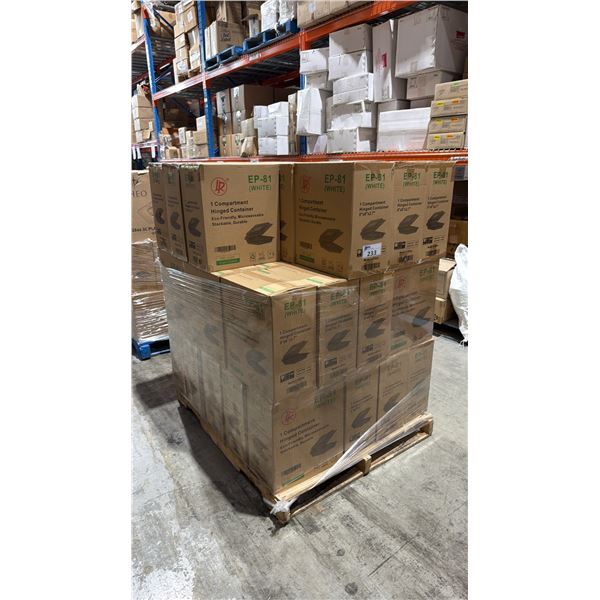 PALLET LOT OF EP81 ONE COMPARTMENT HINGED TAKE OUT CONTAINERS