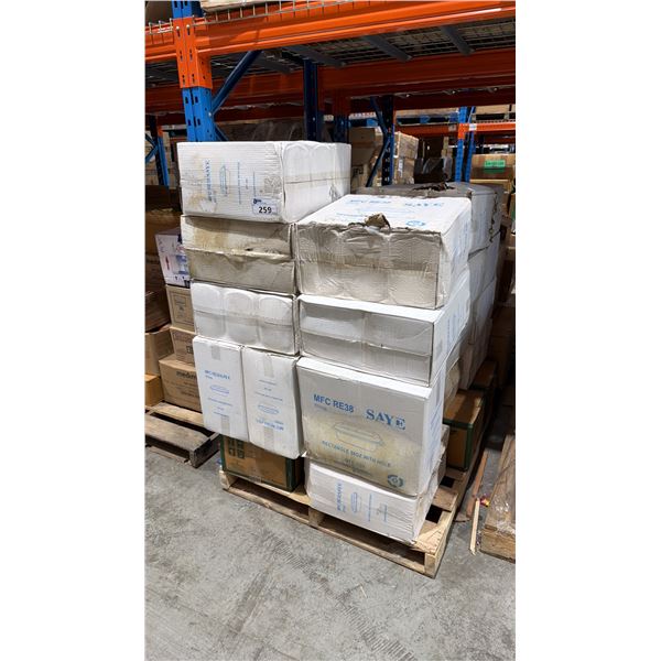 PALLET LOT OF SAYE RECTANGULAR TAKE OUT CONTAINERS