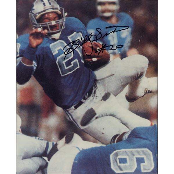 Billy Sims Autographed Detroit Lions Action Photograph, Unauthenticated