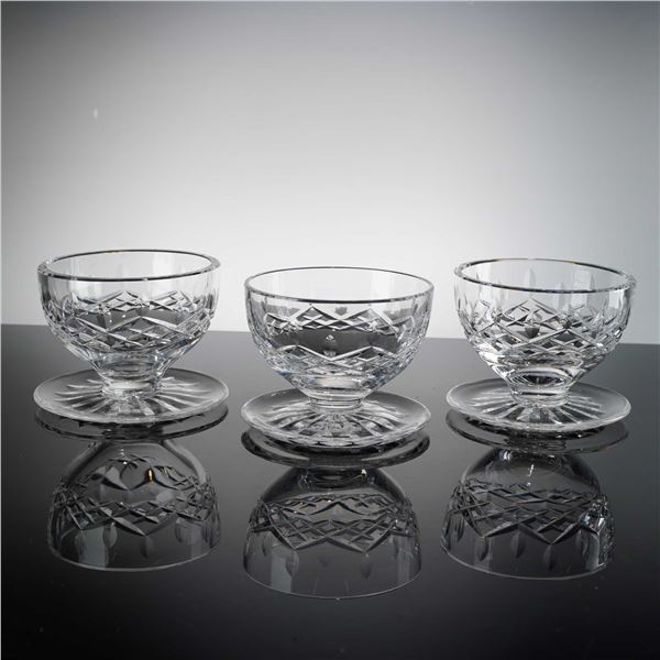 3pc Waterford Crystal Glandore Footed Dessert Bowls