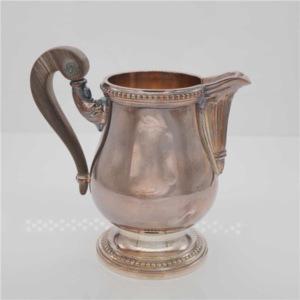 Christofle Malmaison Silver Plated Cream Pitcher with Wood Handle