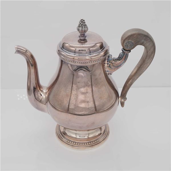 Christofle Silver-Plated Teapot, Perles Pattern