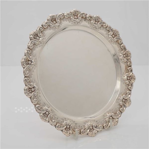 Sterling Silver Round Tray in the Grande Baroque Style