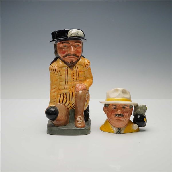 2pc Royal Doulton Jugs, Bowls Player D6896 & Sir Francis Drake D6660