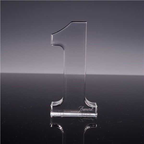 Baccarat Clear Crystal Numeral One Figurine