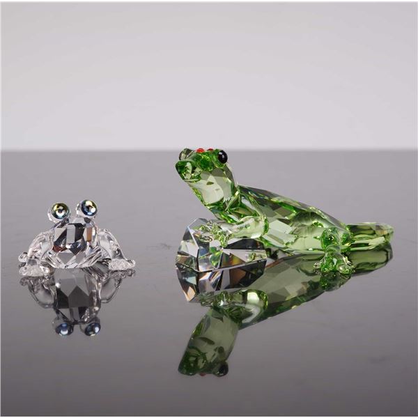 2pc Swarovski Crystal Figurines, Gecko & Romeo the Frog