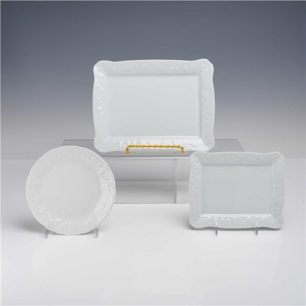 3pc of Deshouli¨res Blanc de Blanc Limoges Porcelain Tableware
