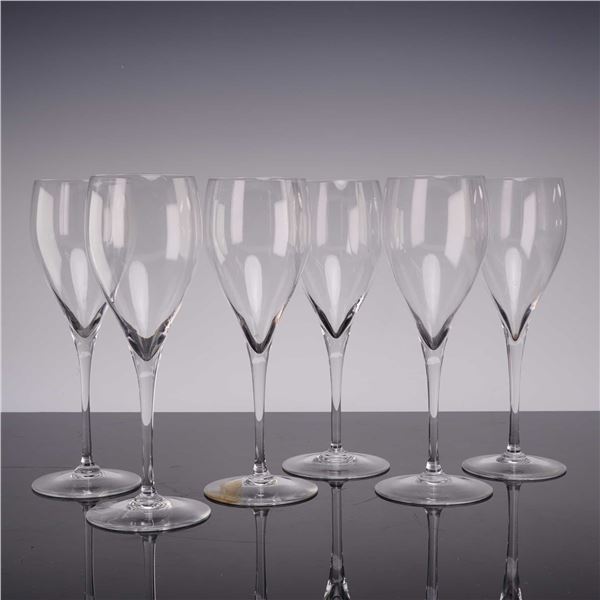 Set of 6 Baccarat Crystal Claret Wine Glasses, Dom Perignon