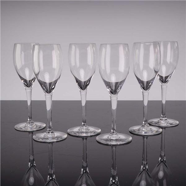 Set of Six Baccarat Crystal Sherry Glasses, Perfection