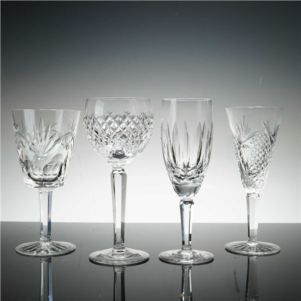 4pc Waterford Crystal Assorted Pattern Stemware