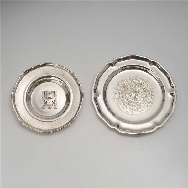Two Mexican and Peruvian Sterling Silver Decorative Dishes