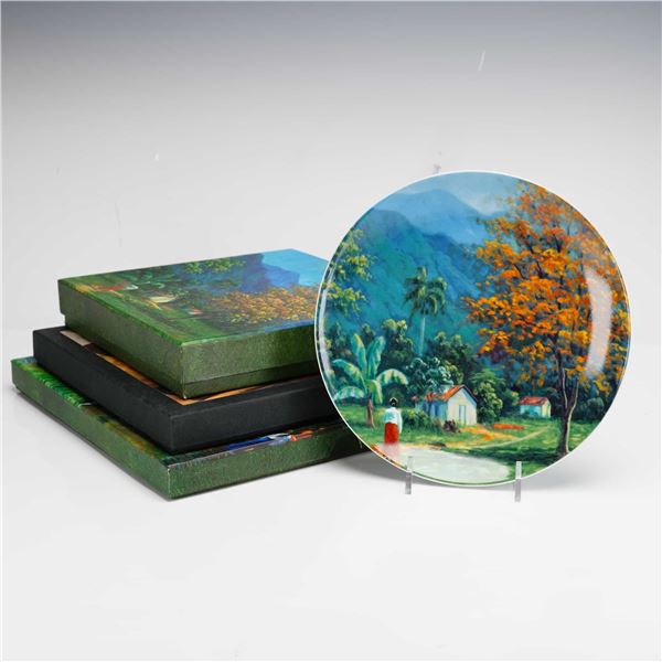 3 Original Boxes Containing 10pc Casa Cuesta Arte de Cafe Porcelain Ashtrays and Cabinet Plates