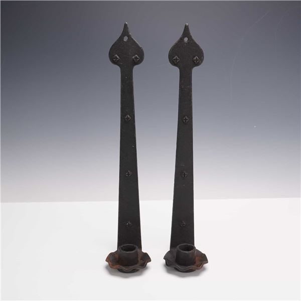 Pair of Vintage Emig Cast Iron Candle Holders