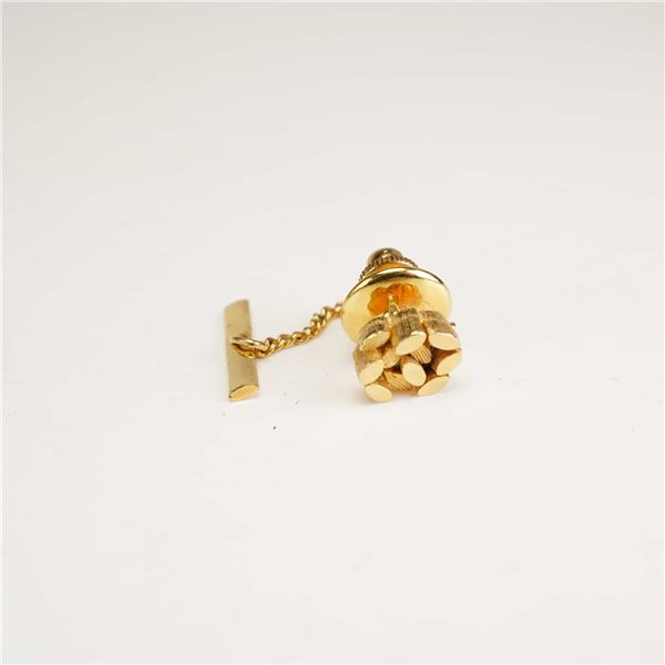 14kt Yellow Gold Modernist Cluster Tie Tack with Chain