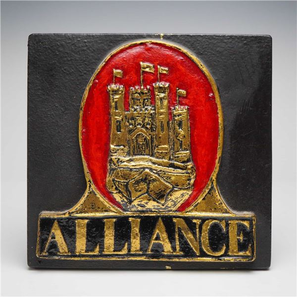 Alliance Insurance Company by E. V. Jackson Reproduction Fire Mark Plaque