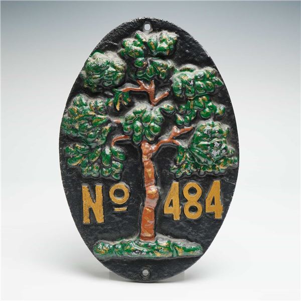 Mutual Assurance Green Tree Cast Metal Fire Mark Plaque