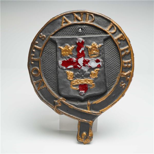 Notts and Derbys Cast Metal Crest Wall Plaque