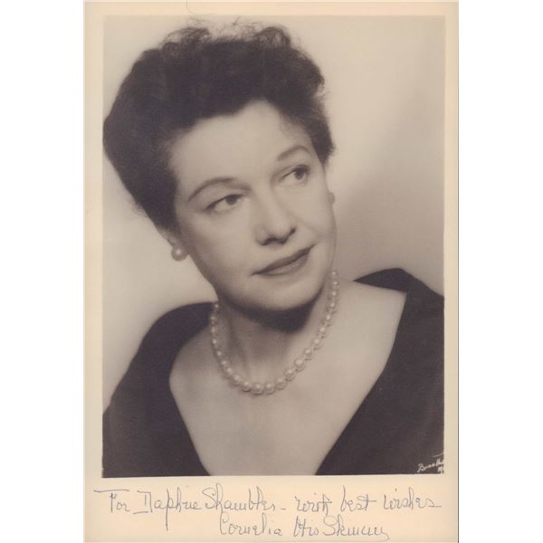 Cornelia Otis Skinner, Autographed Promotional Photograph, Inscribed to Daphne Shambler