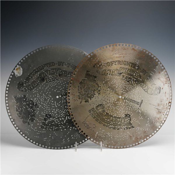 A Pair of Regina Music Box Discs, 15.5-Inch, 1896-1897