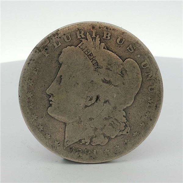 1891 US One Dollar Morgan Silver Dollar, Circulated