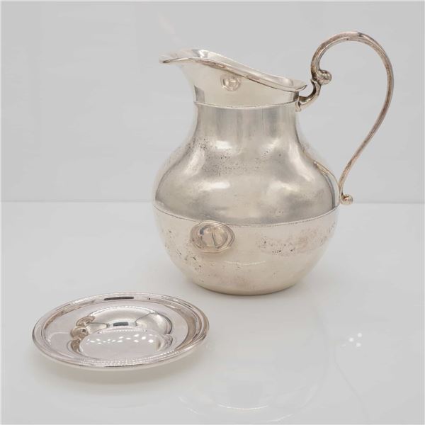 Two Italian Silver Pitcher and Dish by Zaramella Argenti