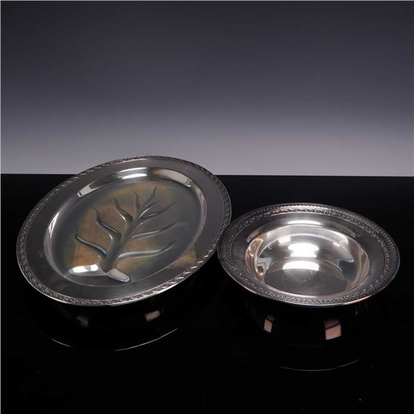 2pc Wm. Rogers & Son and Reed & Barton Silver-Plated Serving Pieces