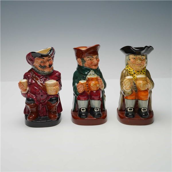 3pc Royal Doulton Small Toby Jugs- Falstaff, Old Charlie & Happy John
