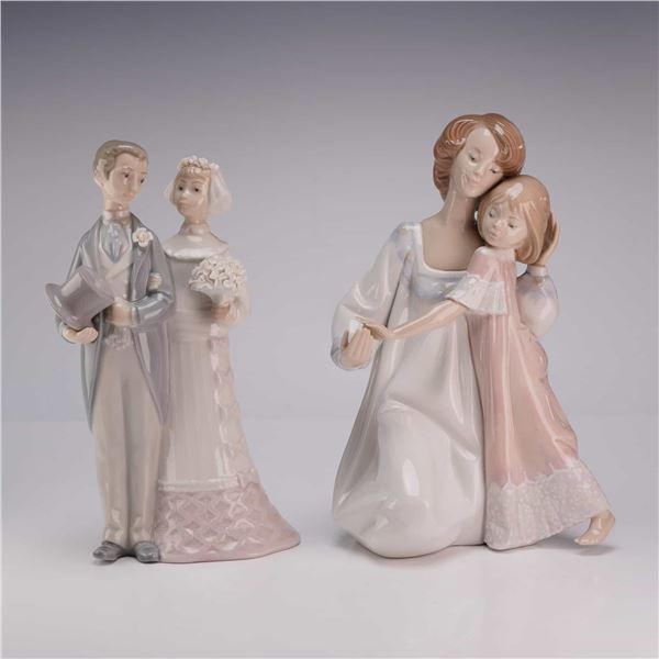 Two Lladro Porcelain Figurines, Wedding 01004808 and Goodnight 01005449