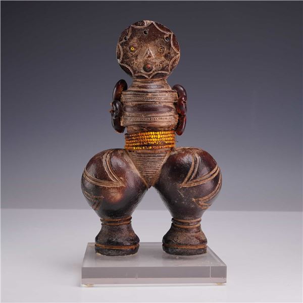 Carved Wood and Beaded Doll