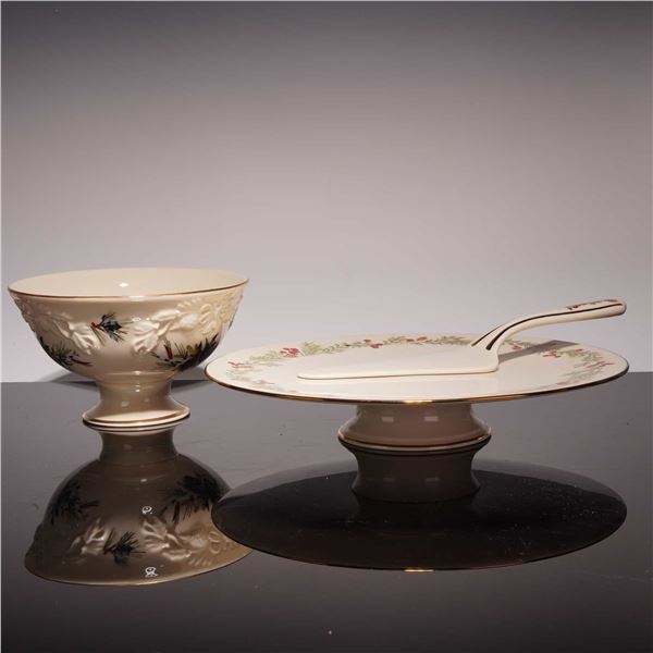 Lenox Williamsburg Boxwood and Pine Three-Piece Porcelain Tableware Set
