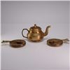 Image 1 : 13pc Set of Embossed Brass Tea Service Items